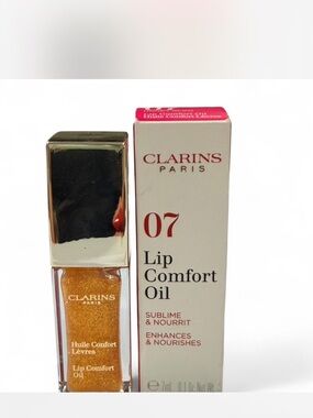 Clarins Lip Comfort Oil Enhances & Nourishes- 07 Honey Glam